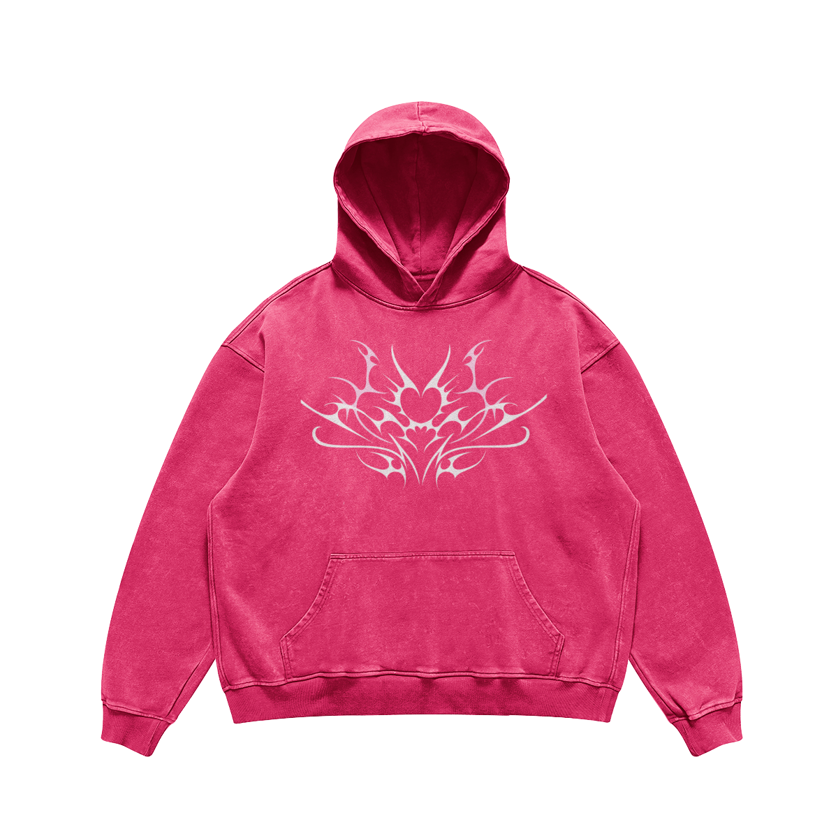 PINK CYBER LUV OVERSIZED HOODIE