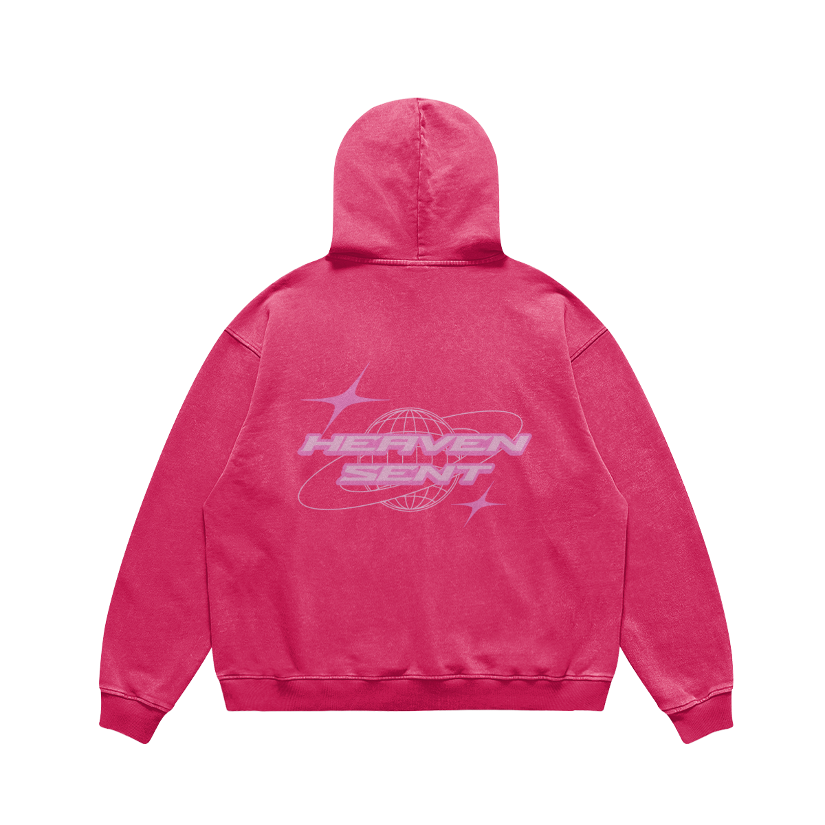 PINK CYBER LUV OVERSIZED HOODIE