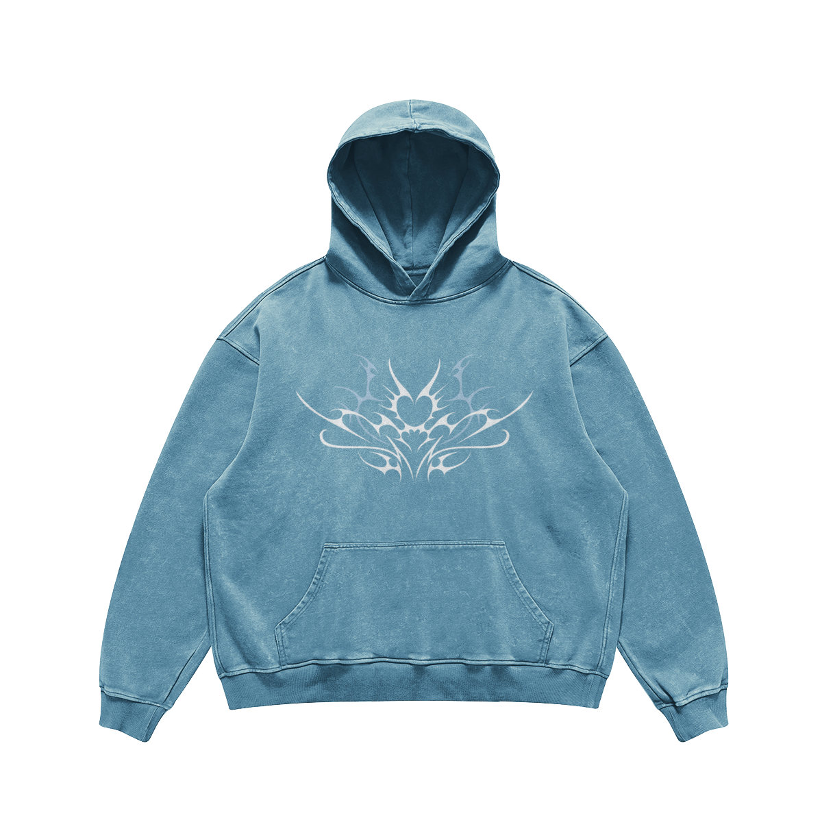 BLUE CYBER LUV OVERSIZED HOODIE