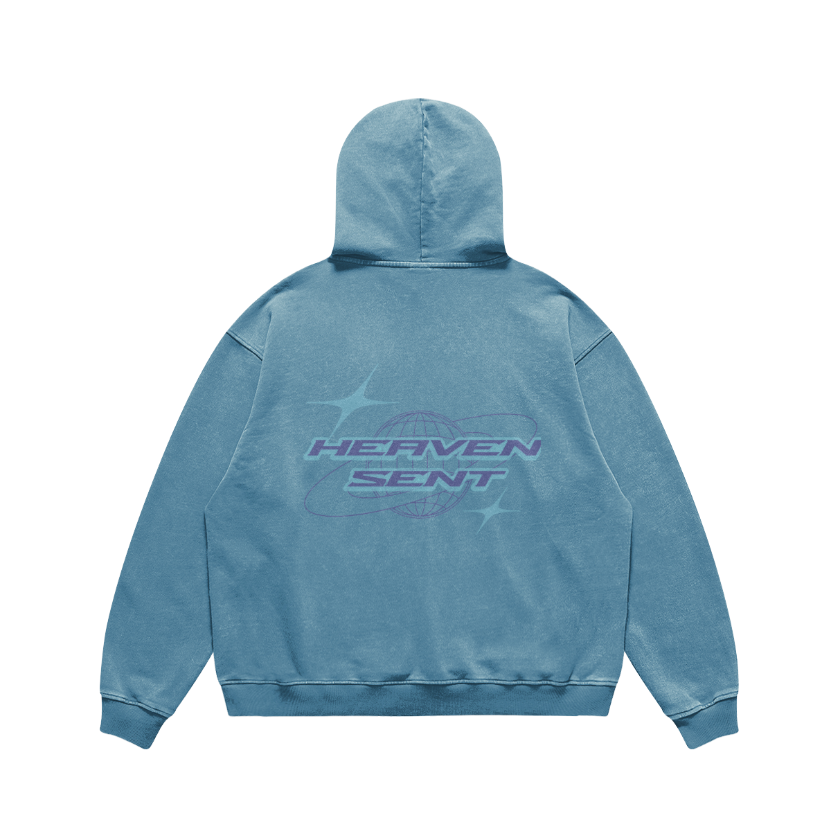 BLUE CYBER LUV OVERSIZED HOODIE